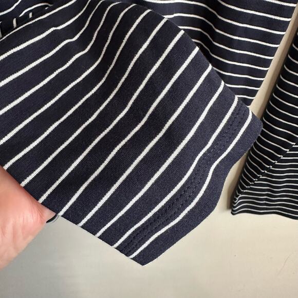 Ann Taylor Striped Drop Shoulder Cardigan Blue White M - Picture 6 of 11